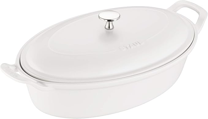 Staub White Oval Baking Dish