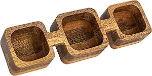 3 Section Wood Dish