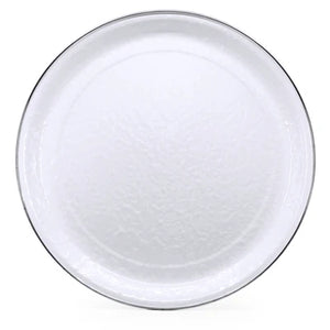 Enamelware White 20" Round Tray