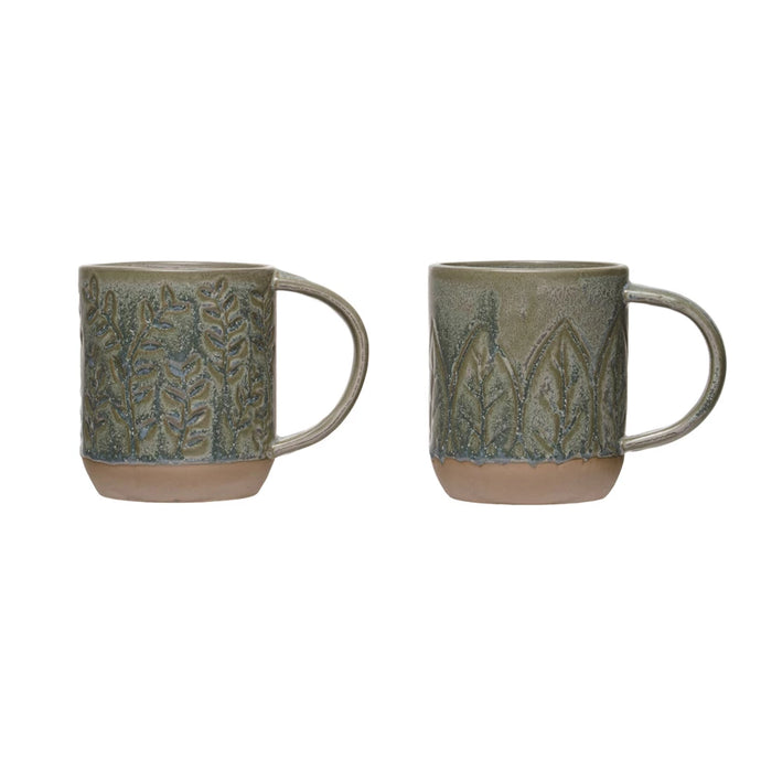 Stoneware Mugs Matte Green