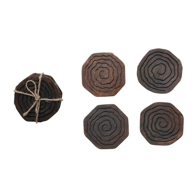 Set of 4 wood coasters