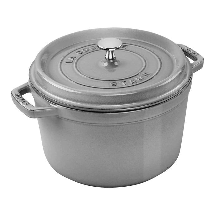 5Q Tall Grey Cocotte w\lid