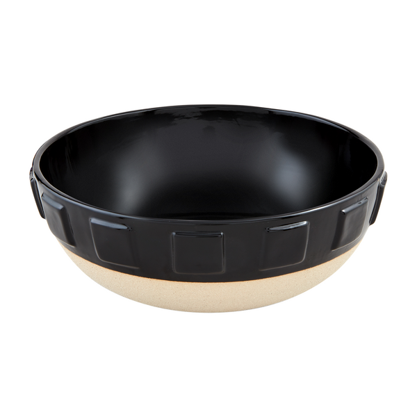 Stoneware black/cream salad bowl