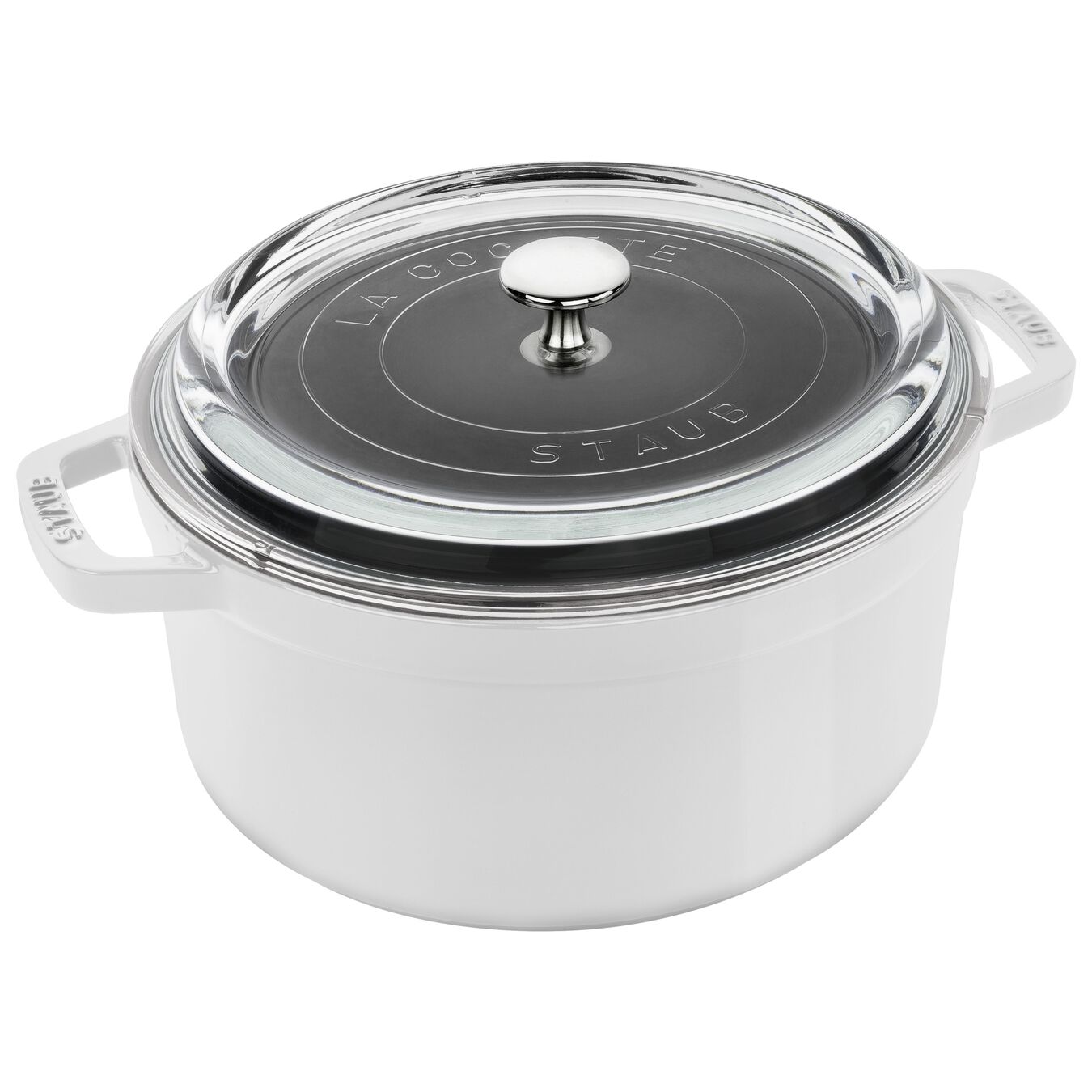 Staub Cast Iron 3.5-qt Braiser with Glass Lid - White 