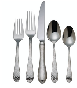 5pc Hammered Flatware