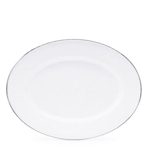 Enamel Oval Tray - White