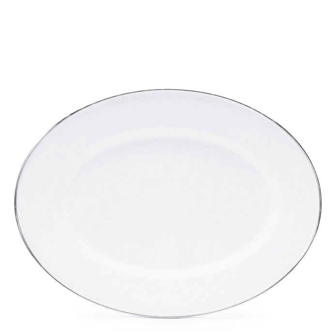 Enamel Oval Tray - White